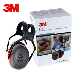 3M Peltor X3A X-Series Over-the-Head Earmuffs Black & Red Ear Protectors